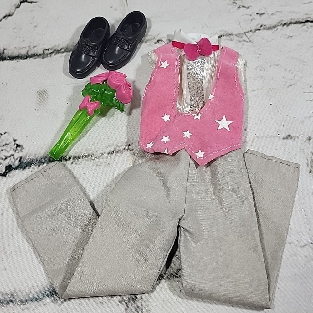 Vintage 80s Ken Dream Glow Boy Doll Clothes Tuxedo Date Night Lot Flowers Shoes